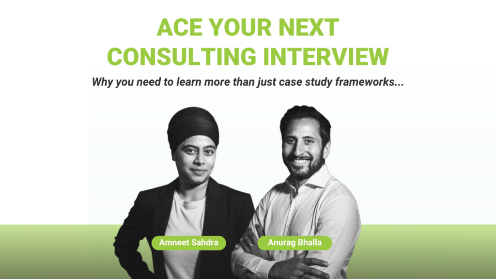 Image of Amneet and Anurag from Outsized related to their webinar titled Ace your consulting interview